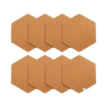 Imagem de Adesivos De Cortiça Hexagonais DIY Para Quadro De Avisos Decorativo - 