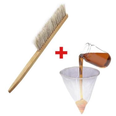 Imagem de Kit Apicultura Vassoura Escova + Coador de Nylon para Mel - ARBORETHO