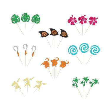 Imagem de Conjunto De Topper De Bolo De Aniversário Moana 49PCS Decorações Temát