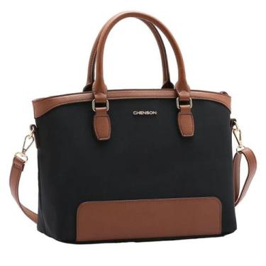 Imagem de Bolsa Chenson Feminina Microfibra Mão e Transversal 3184596 Cor:Preto,