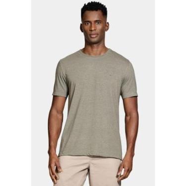 Imagem de Camiseta Malha Mescla Manga Curta Básica Verde Militar-Masculino