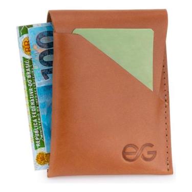 Imagem de Mini Porta Cartão Carteira Masculina 10x7cm Couro Legítimo - Ello Grif