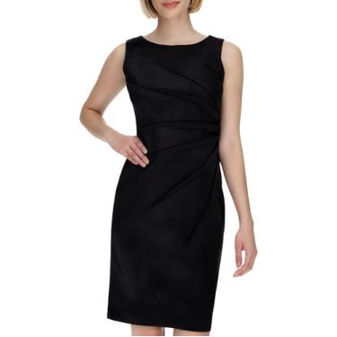 Imagem de Calvin Klein Vestido feminino de crepe sem mangas, Preto, 15
