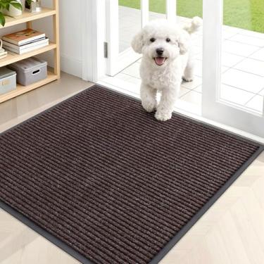 Imagem de OLANLY Tapete de porta da frente para entrada interna e externa, capacho resistente à água, resistente ao desbotamento, perfil baixo, fácil de limpar, tapetes de boas-vindas para varanda, 89 x 76 cm