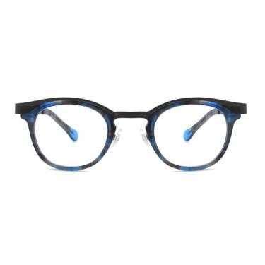 Imagem de Óculos de acetato com lentes transparentes de armação composta Vogue Brand Design, Azul, 46-24-145(mm)