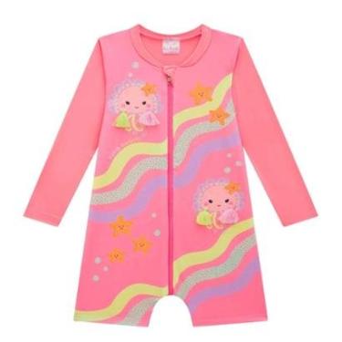 Imagem de Macacão Bebê Menina Bichos do Mar Proteção Uv 50+ Kukiê-Feminino