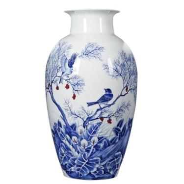 Imagem de KEG801302 Vasos para flores, vaso de cerâmica moderno, decoração de casa, sala de estar, estilo chinês, feito à mão, decoração de garrafa de porcelana, vaso decorativo para casa