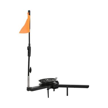 Imagem de Pesca no gelo ponta para cima com carretel dobrável vara de pesca de inverno bandeira pólo triângulo base design para pesca no gelo ao ar livre material ABS cor laranja 70g