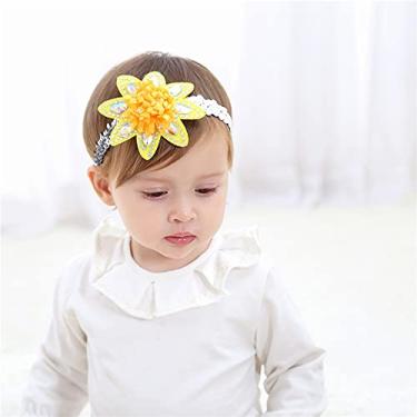 Imagem de Faixa de Cabelo com Flores para Garotas Populares Europeias Americanas Babador Bebê Cabeça Infantil Acessórios Jóias