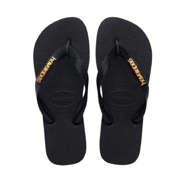 Imagem de Chinelo Feminino Havaianas Top Logo Metal 4127244 Preto-Feminino