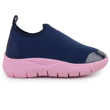 Imagem de Tenis Infantil Menina Novope Calce Facil Gliter Azul e Rosa-Feminino