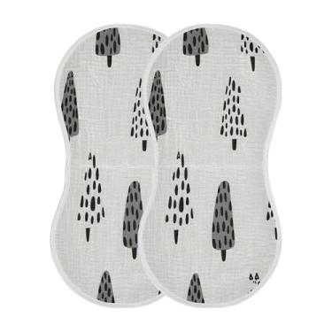 Imagem de STAYTOP 2 peças de panos de arroto de árvore de Natal para bebês - panos para arrotar para bebês meninos meninas e toalha de recém-nascido, panos grandes absorventes para arrotar