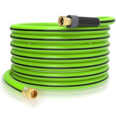 Imagem de YESTAR Mangueira de jardim híbrida de 15 m x 5/20.3 cm, mangueira de água de jardim com conexões macho para fêmea, mangueira externa durável