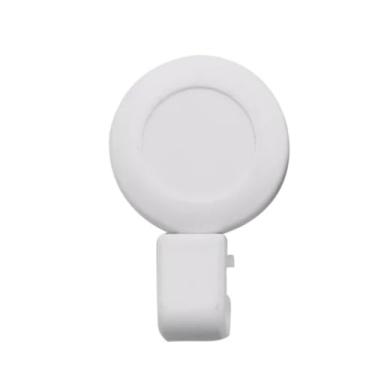 Imagem de Carretéis com clipe para crachá carretel fosco material escolar clipes chaveiro fivela fácil de puxar cartão de trabalho etiqueta de nome titular de cartão de identificação médico hospital (branco)