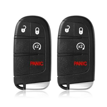 Imagem de Substituição de 2 Keylessbest para controle remoto Jeep Renegade Key Fob 2015 2016 2017 2018 2019 2020 2021 4 botões 433MHz M3N-40821302, preto