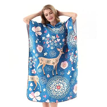 Imagem de Cobertor Poncho Toalha Surf Praia Snorkeling Toalha de Natação À Prova de Vento Roupão de Banho de Secagem Rápida Manto com Capuz (Cor: A, Tamanho: Como mostrado) (A como mostrado)