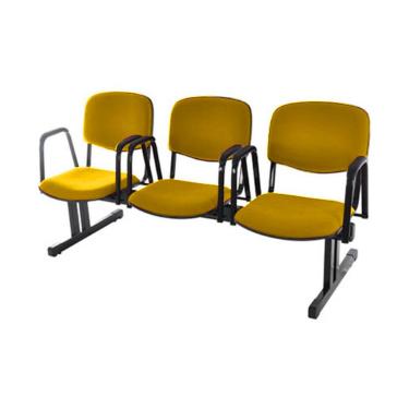 Imagem de Cadeira em longarina para Igrejas e Auditórios Linha Hotel Amarelo