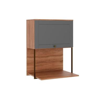 Imagem de Armário Aéreo Para Cozinha Bella 2605 Com 1 Porta 60cm Nogal-cinza - Carraro