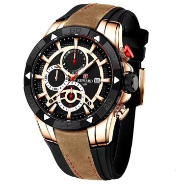 Imagem de Relógio De Pulso De Quartzo Pulseira De Silicone Luminoso Impermeavel Marrom