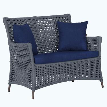 Imagem de 1 Sofá área Externa Igapó Alumínio Marrom Corda Náutica E10 Prata