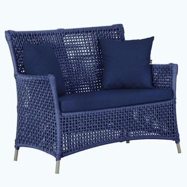 Imagem de 1 Sofá área Externa Igapó Alumínio Fendi Corda Náutica E10 Azul