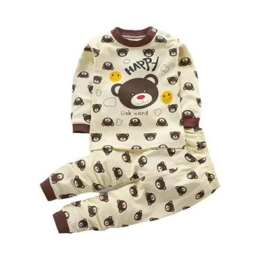 Imagem de Conjunto De Pijamas De Algodão Para Crianças Com Estampa De Desenhos A