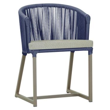 Imagem de Cadeira De Jantar Noronha Alumínio Fendi E3 Trama  Azul