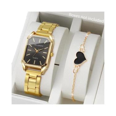 Imagem de Relógio De Pulso Feminino De Moda Com Mostrador Retangular, Quartzo, P