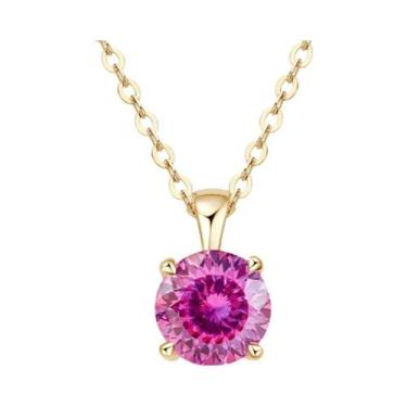 Imagem de Colar Clássico De Casamento Feminino Com Pingente De Moissanite De 1.0
