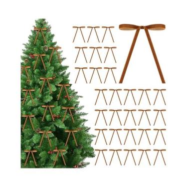 Imagem de Laços De Veludo Para Árvore De Natal 30PCS, Decoração Vintage Rústica 