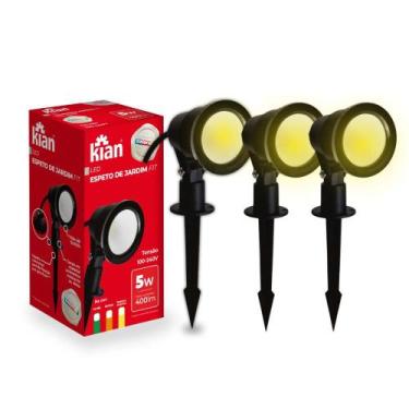 Imagem de Kit 3 Espeto Jardim Led Spot Cob Potente Iluminação 3500k - KIAN