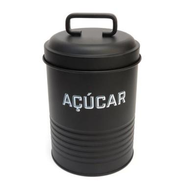 Imagem de Lata de Açúcar 850g Metal Com Alça - Preto - NH - Mai Home