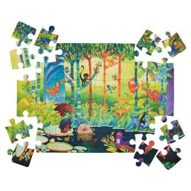Imagem de Quebra-Cabeça Gigante Floresta Amazônica Brinquedo Educativo Araquarel