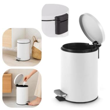 Imagem de Lixeira Redonda 5 Litros com Pedal Acabamento Matte Premium Cozinha, b