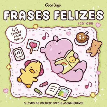 Imagem de Livro - Frases felizes (Cozy Vibes)  livro de colorir Coco Wyo com fra