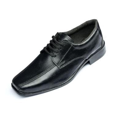 Imagem de Sapato social passeio de amarrar masculino preto - TRACTOR, Preto, 39