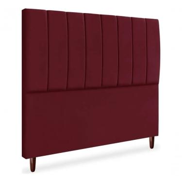 Imagem de Cabeceira De Cama Box Carla Casal Queen 160 Cm Suede Bordo Do Lar Móveis E Decoração