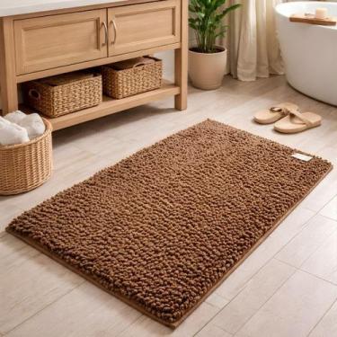 Imagem de Carpete Piso 50x80cm Marrom Antiderrapante - Petrox Comercial