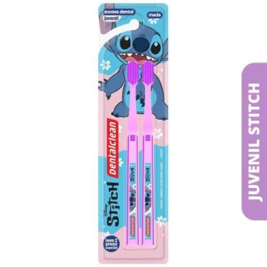 Imagem de Escova Dental Stitch Disney  Dental Clean  Blister c/ 2 escovas, Rosa,