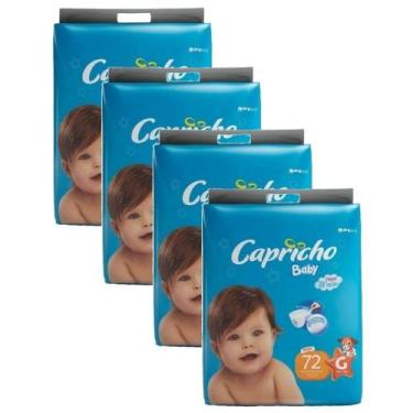 Imagem de Fralda Capricho Baby Mega 4 Pacotes Tamanho G 288 Fraldas