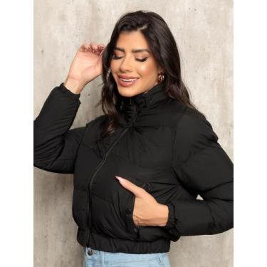 Imagem de Jaqueta Puffer Feminina Bobojaco Inverno P M G GG - Mitchelgutto, Pret