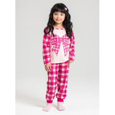 Imagem de Pijama Longo Infantil Menina Pérola Laço Xadrez - Molekada, 6