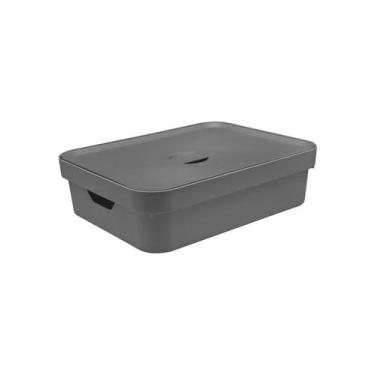 Imagem de Caixa Organizadora OU Cube 16 Litros com Tampa Chumbo