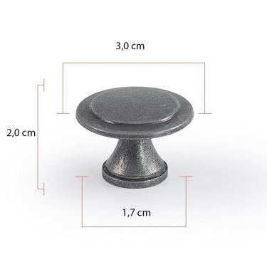 Imagem de Puxador Redondo Flor Em Metal Móveis Kit 8 Unidade Puxador