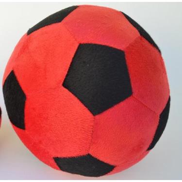 Imagem de Bola de futebol colorida de pelúcia 20 cm de altura - Elza Lemos, Verm