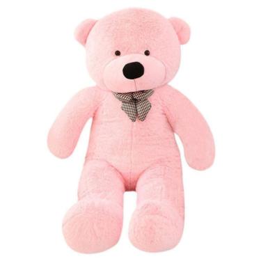 Imagem de Urso Rosa Gravatinha Pelúcia Gigante 1,4m 140cm Casa do Urso