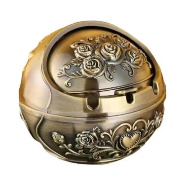Imagem de Cinzeiro De Metal Vintage À Prova De Vento Portátil Com Tampa, Ornamen