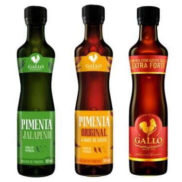 Imagem de kit 3 Pimenta Gallo Tipo Unico Extra Forte Jalapeno 50ml