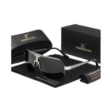 Imagem de Óculos De Sol Unissex Polarizados Com Armação Quadrada Grande KINGSEVE
