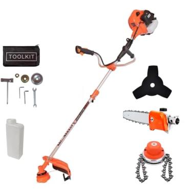 Imagem de Roçadeira Profissional a Gasolina 65CC, Motopoda, Trimmer, Alto Desempenho, Facilidade de Uso, Ideal para Jardins Grandes, Kit Completo de Acessórios, Motoserra de Exensão, 2 Tempos, 3HP